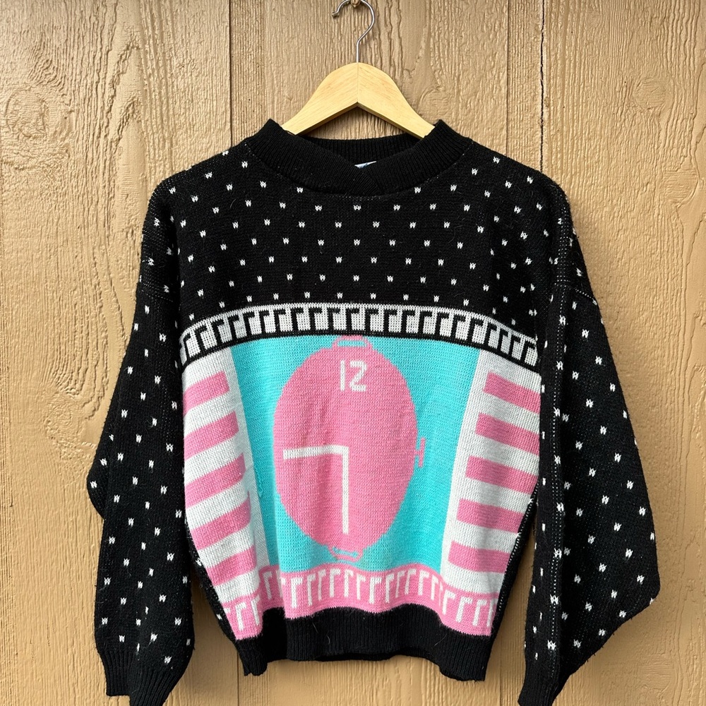 Black and Pink Graphic Sweater